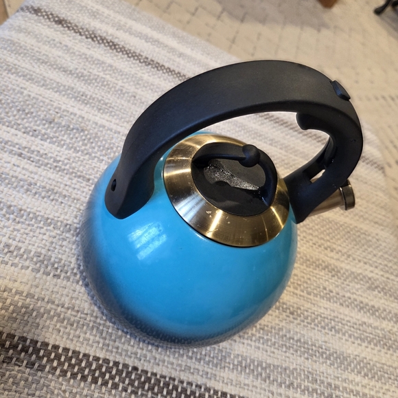 Luxgrace Tea Kettle -3.0 Q Turquoise/Blue stovetop Whistling Stainless Steel - Picture 4 of 10